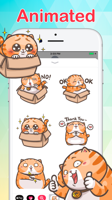 Screenshot #1 pour Chubby Cat Stickers Animated