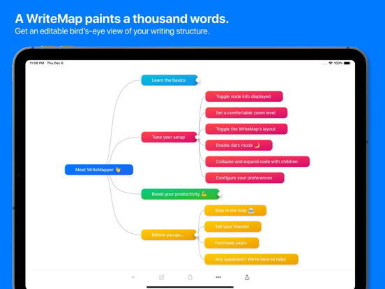 WriteMapper 2: Mind Map (iPad) iPad screenshot 1 - Productivity app