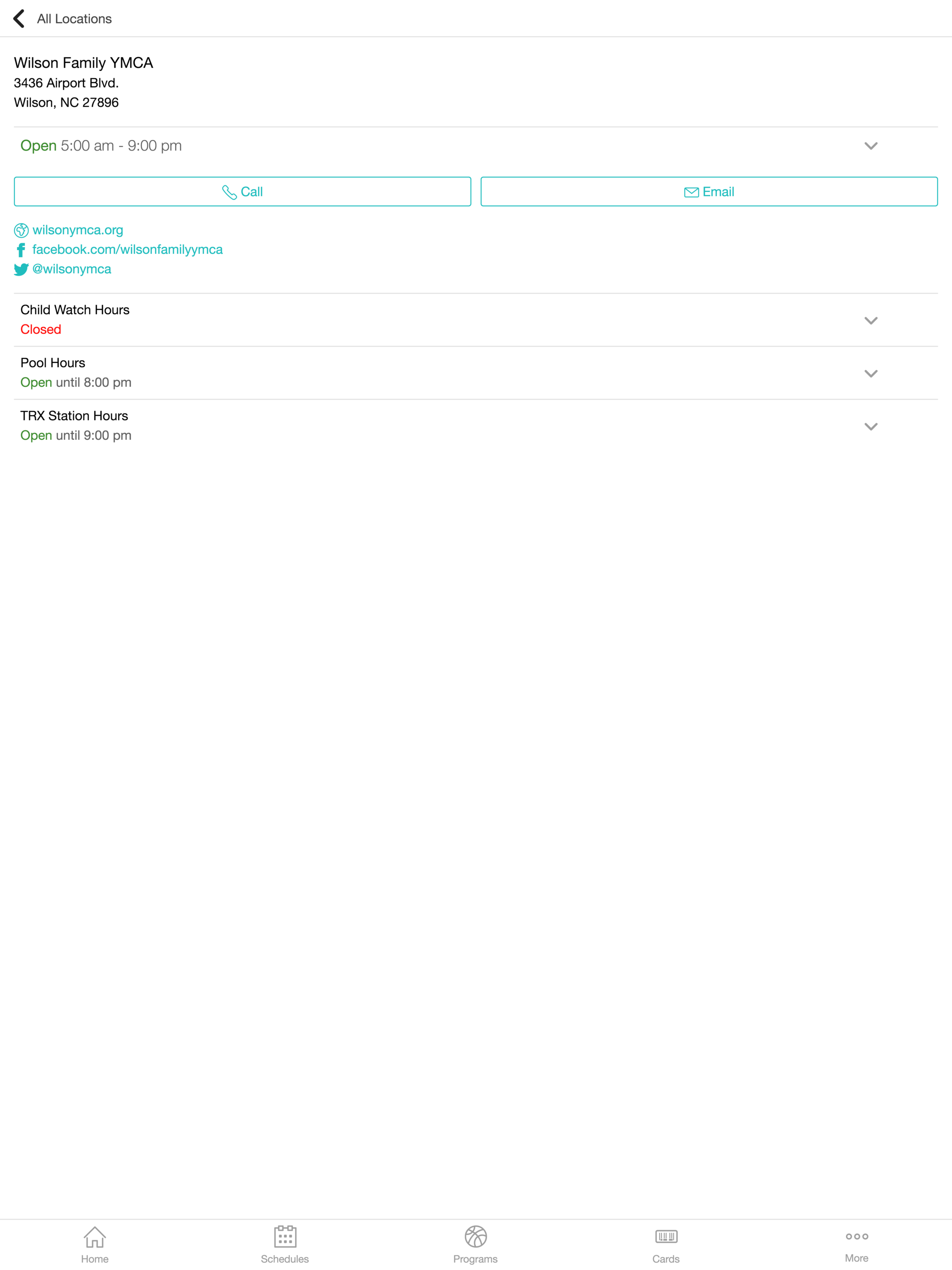 Wilson Family YMCA screenshot 5