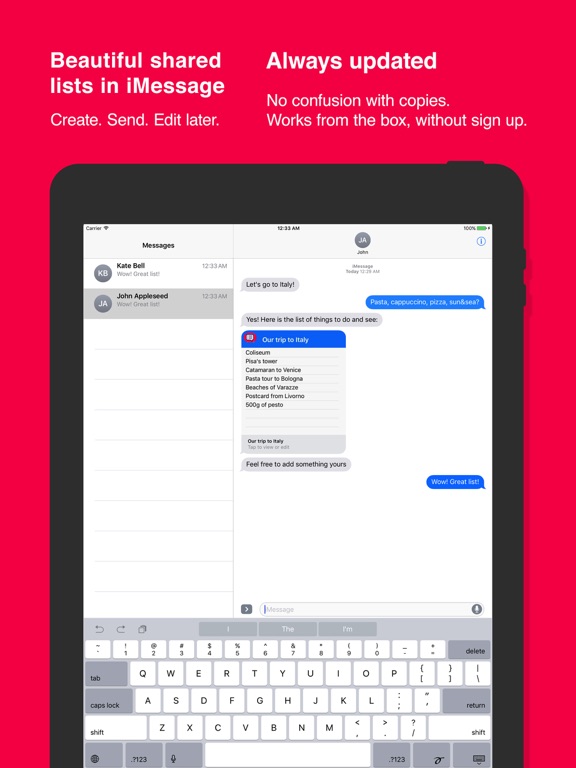 Screenshot #4 pour BuyMilk: listes dans iMessage