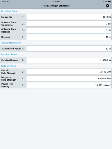 Field Strength Estimator iPad screenshot