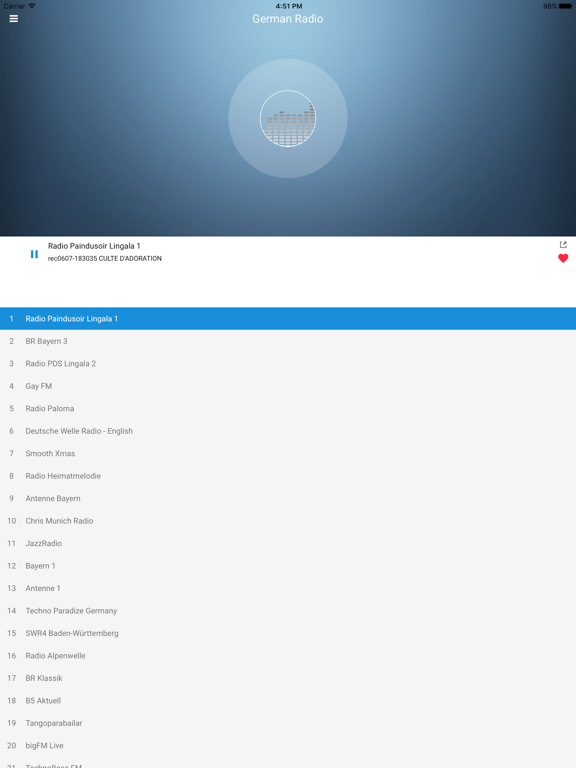 Germany Radio - German FM Live iPad screenshot 4 - Music app