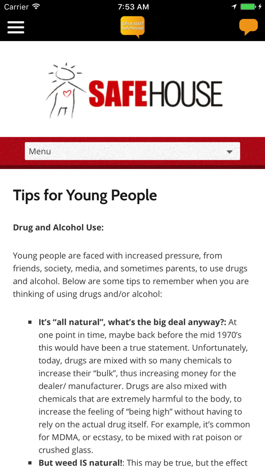 #5. What'sUp? SafeHouse (iOS) 由: Linking Efforts Against Drugs (LEAD)