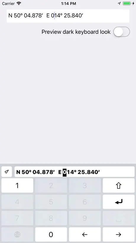 Coordinates Keyboard