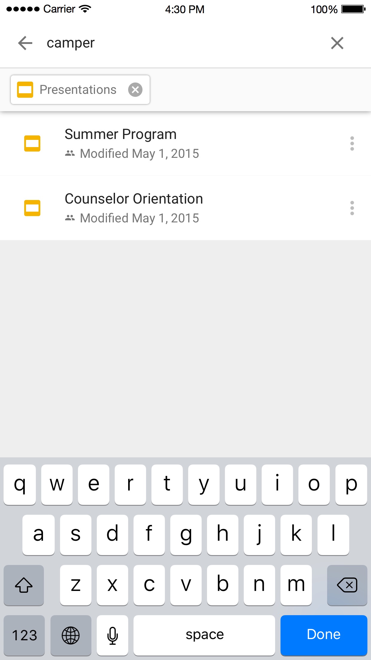 Screenshot do app Google Drive - armazenamento