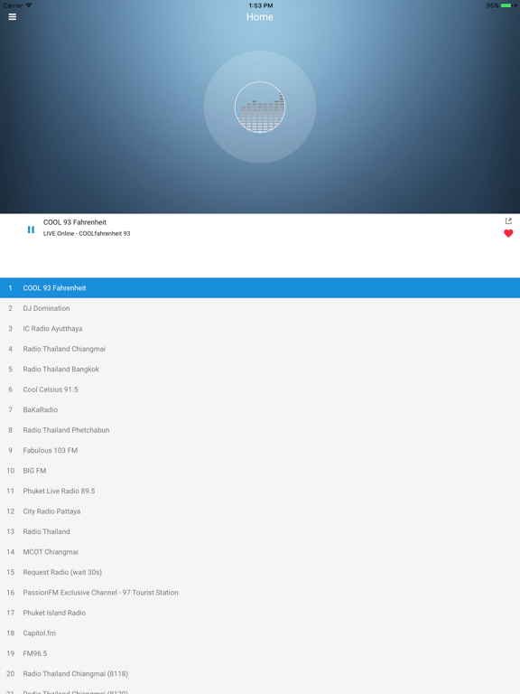 Thailand Radio Station Thai FM iPad screenshot 4 - Music app