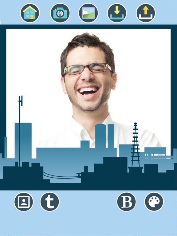 Photo frames of cities & advertisement billboards iPad screenshot