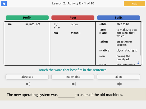Screenshot #6 pour Word Roots Level 2 Lite