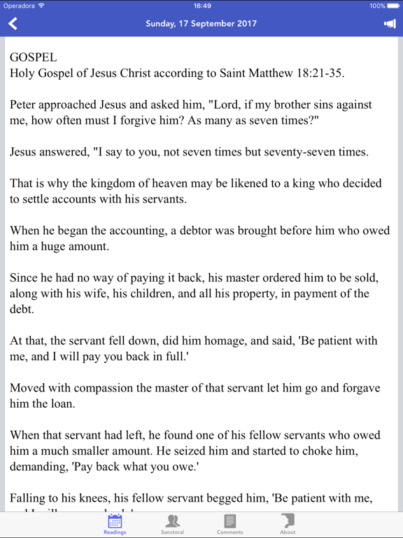 Daily Readings for Catholics iPad screenshot 5 - News app
