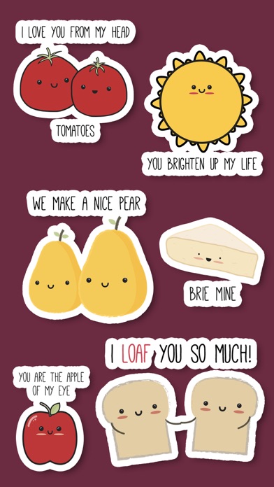 Cute Love Puns Sticker Pack screenshot 2