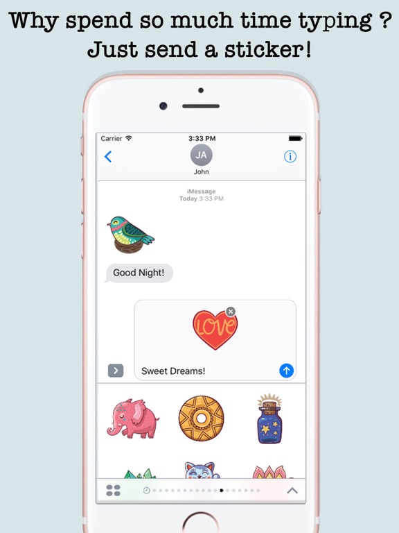 Cute Art Stickers For iMessage iPad screenshot 5 - Stickers app