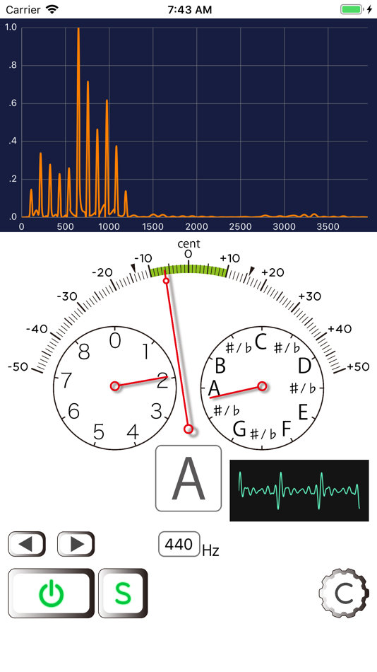 #7. Tonegraph - Instrument Tuner (iOS) Podle: Shinichi Takemura