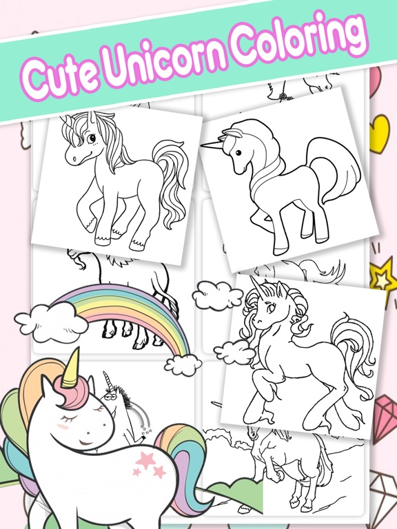 Cute My Little Unicorn House Coloring Book