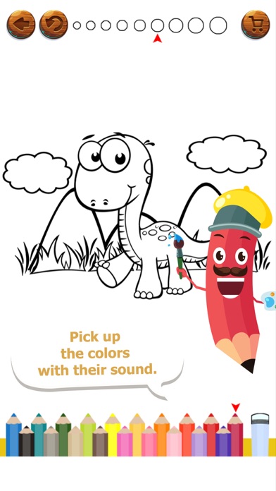 Cute Dinosaur Coloring Book screenshot 2