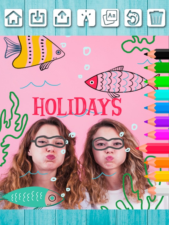Paint drawings and write photo iPad screenshot