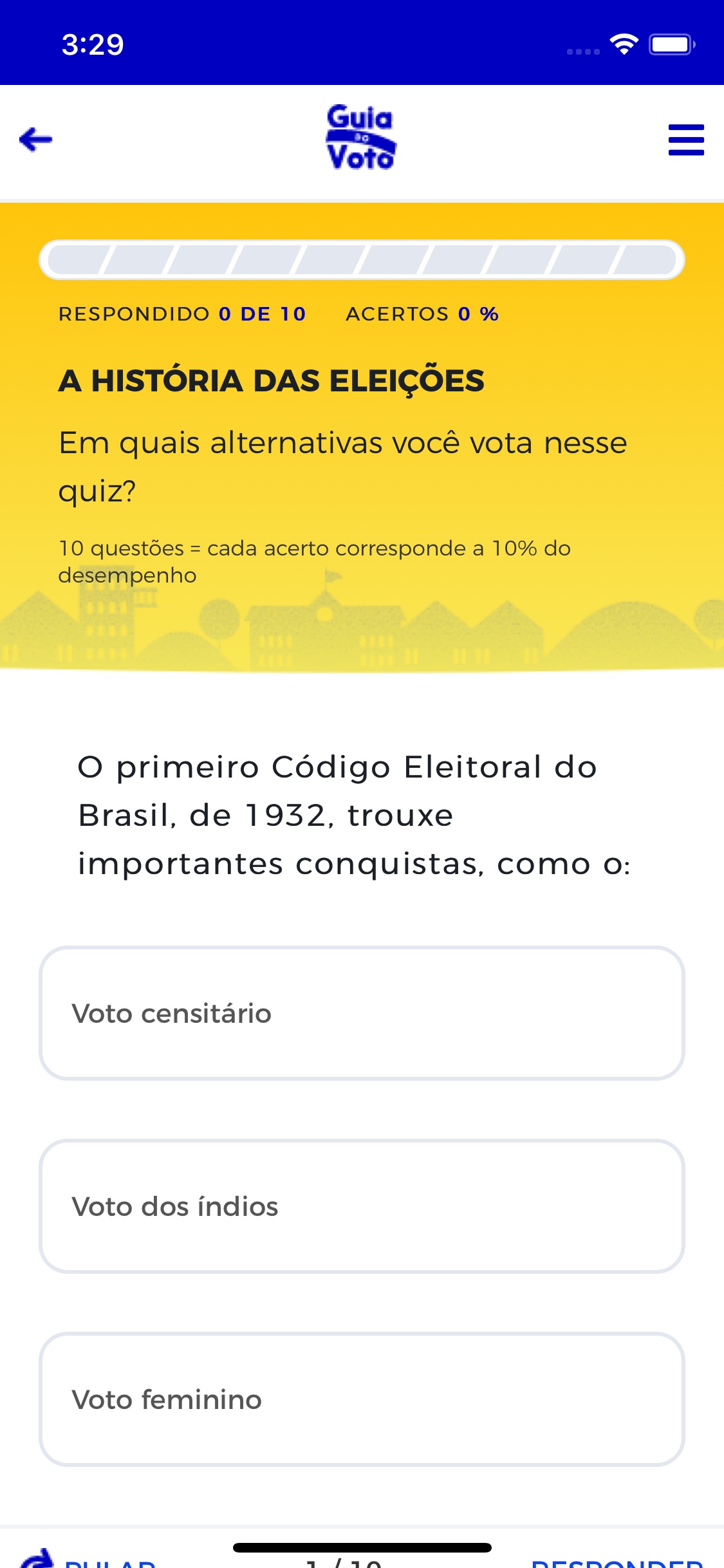 Screenshot do app Guia do Voto