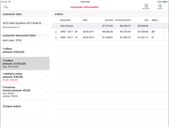 RadixSales iPad screenshot