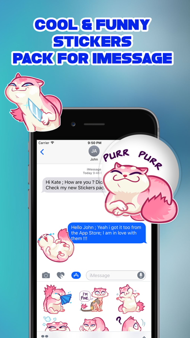 Pink Cat Emoji Stickers screenshot 3