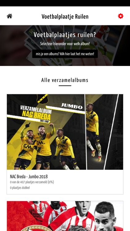 Voetbalplaatje Ruilen