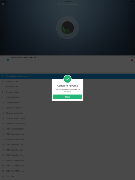 Colombia Radio Station FM Live iPad screenshot 4 - Music app