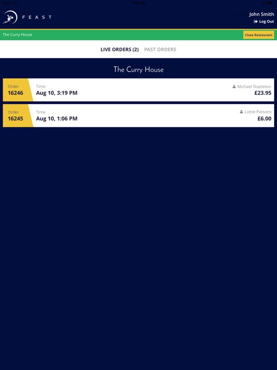 Feast Orders Manager
