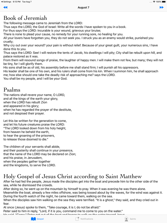 Screenshot #4 pour Daily Gospel and Saints