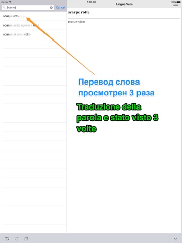 Русско <-> итальянский офлайн словарь LinguaVera-It-Ru-iPad screenshot 3