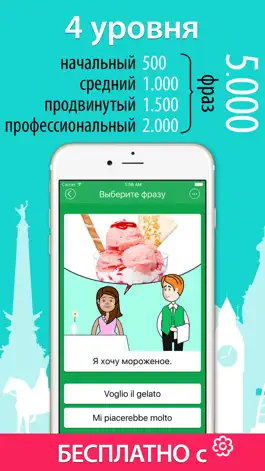 Game screenshot 5000 Фразы - Учим Итальянский Язык Бесплатно hack