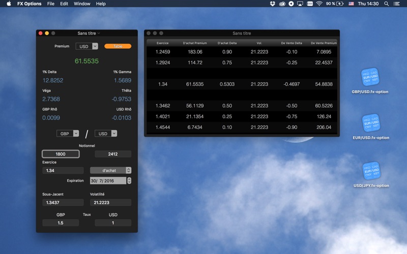 Screenshot #1 pour FX Options - calculateur d'option FOREX: le modèle de Garman–Kohlhagen