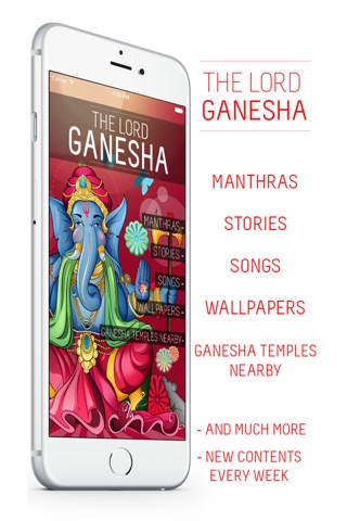 Lord Ganesha : Mantras, Stories, Songs, Wallpapers, Krishna Temples screenshot 2