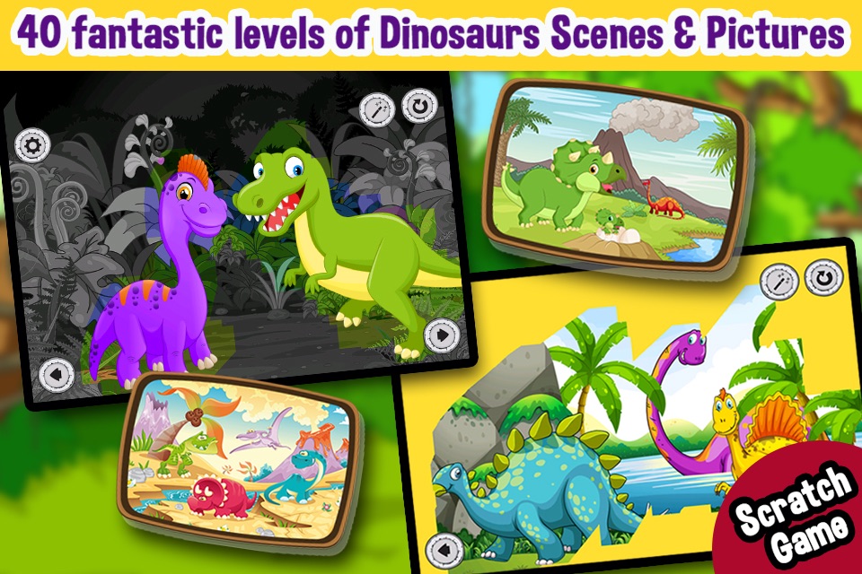 Dinosaurs Scratch & Paint Color Games screenshot 4