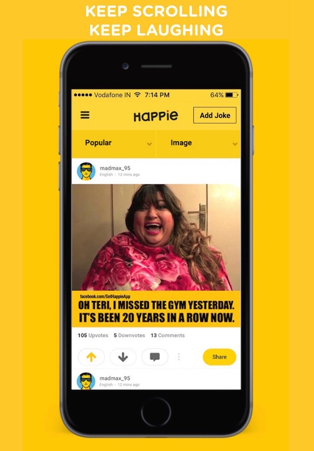 Happie - Jokes, Funny Jokes App screenshot 2