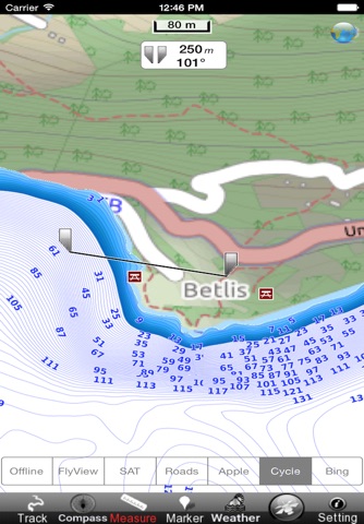 Walensee GPS Navi Karte für bootfahren angeln und segeln screenshot 2