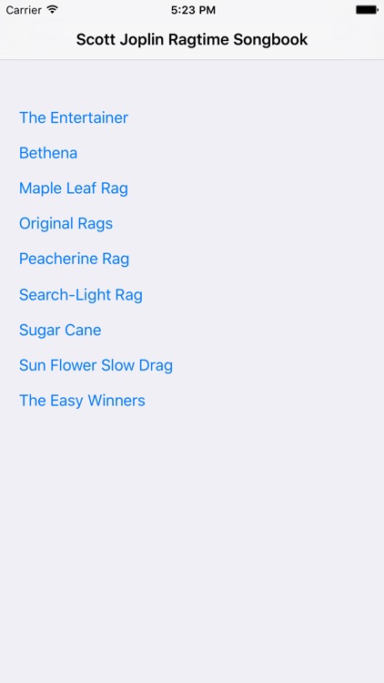 Ragtime Songbook for Scott Joplin