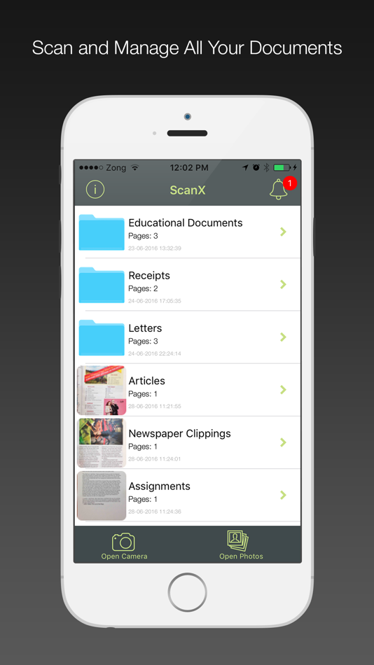 #1. ScanX - PDF Document Scanner With OCR (iOS) Podle: Yasir Javed