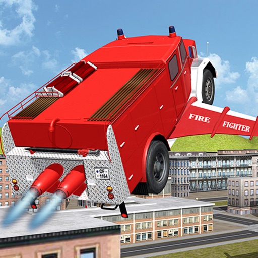 Flying Firetruck City Pilot 3D Icon