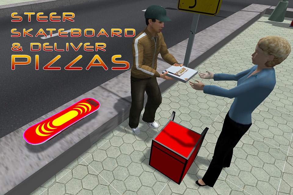 Skateboard Pizza Delivery – Speed board riding & pizza boy simulator game screenshot 4