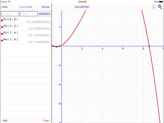 Screenshot #5 pour Courbe Fit Graph Calc Lite