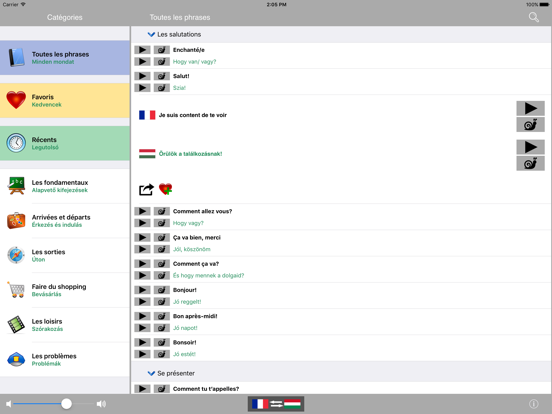 Screenshot #5 pour Manuel de conversation Traducteur et dictionnaire parlant Français / Hongroise - Multiphrasebook