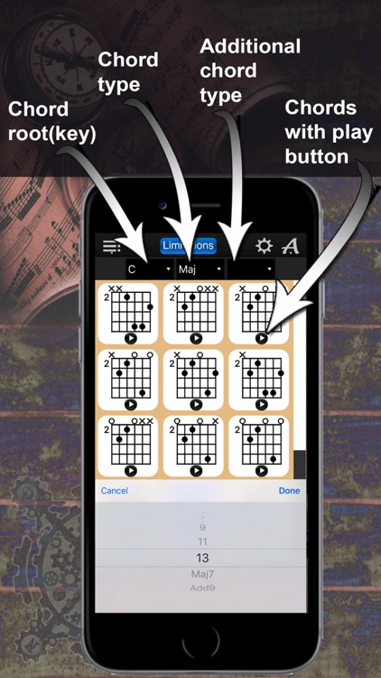 Guitar Chords Compass Lite - learn the chord charts & play them