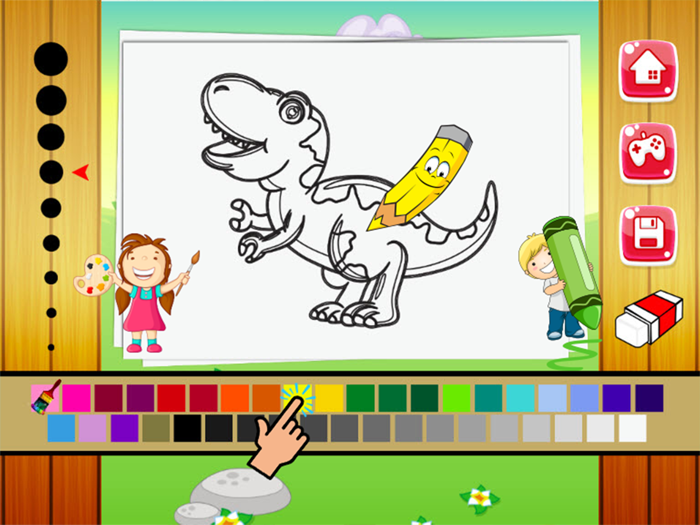 Dinosaur Coloring Book - Dino drawing and painting for kids games