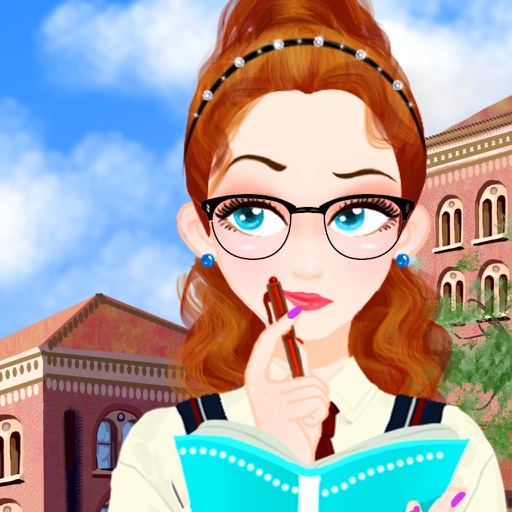 High School Salon - Teenage Girls Campus Makeup and Dress Up Icon