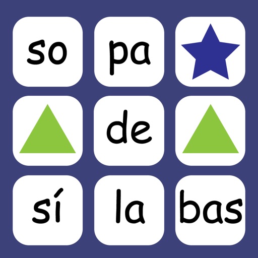 Sopa de Sílabas - A brain game with a word puzzle and memory game inside in Spanish (School Edition)