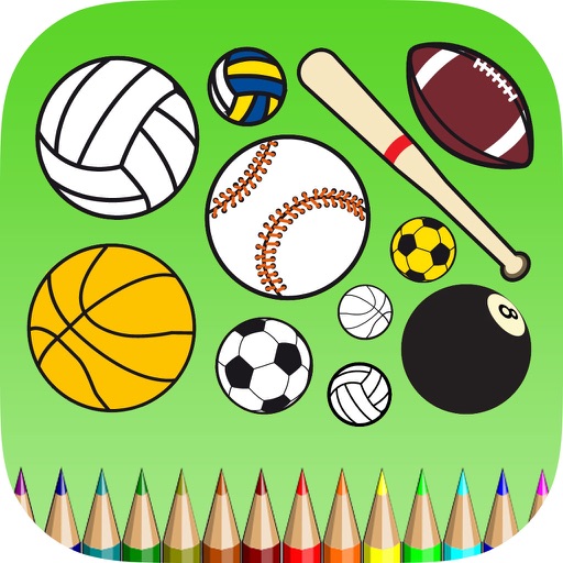 Sport Coloring Book: Learn to color and draw an athlete, football player, tennis and more icon