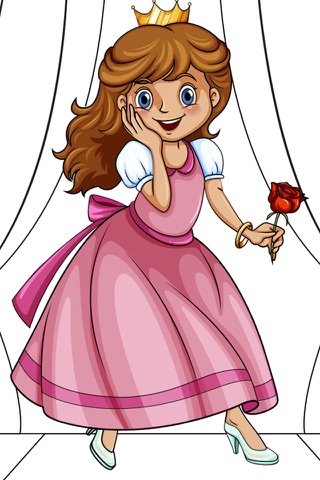 Royal Princess - coloring book for girls to paint and color fairy tales Premium screenshot 4