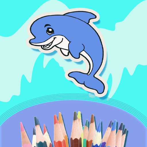 Colouring the underwater world Step By Step - Coloring Book for Finding Sea creatures & Sea animal icon