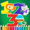 Icon 123 Coloring Book for children age 1-10: Learn to write and color numbers with each coloring pages game free