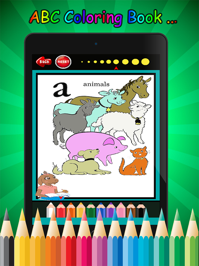 Farm Animals ABC Coloring Book for kids age 1-10