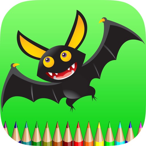 The Bat Coloring Book: Learn to color and draw a bat man, Free games for children icon