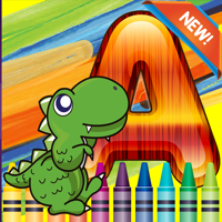 mondo Dinosaur Alphabet Coloring Book Grade 1-6 pagine da colorare apprendimento giochi gratis per i bambini e bambini